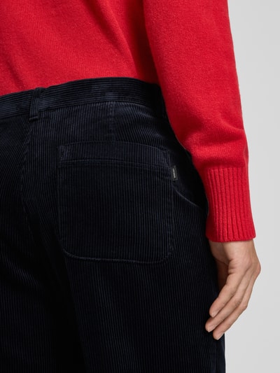 Les Deux Straight fit corduroy broek, model 'Kody' Marineblauw - 3