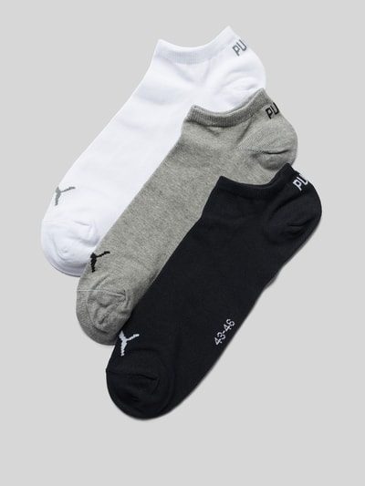 Produktfoto, Sneakersocken mit Logo im 3er-Pack von PUMA für Herren aus Baumwoll-Mix mit Stretch-Anteil, körpernahe Passform, grau, weiß, schwarz