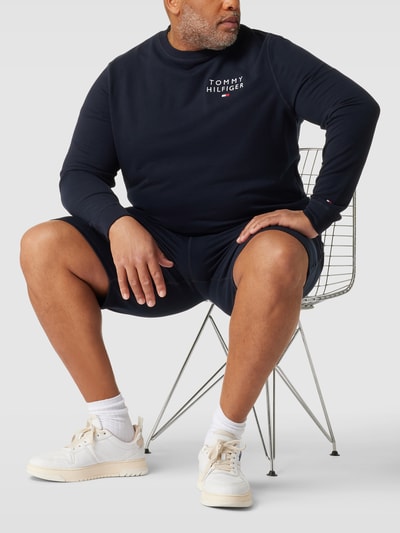 Tommy Hilfiger Big & Tall PLUS SIZE sweatshirt met labelstitchings, model 'TRACK TOP' Marineblauw - 1