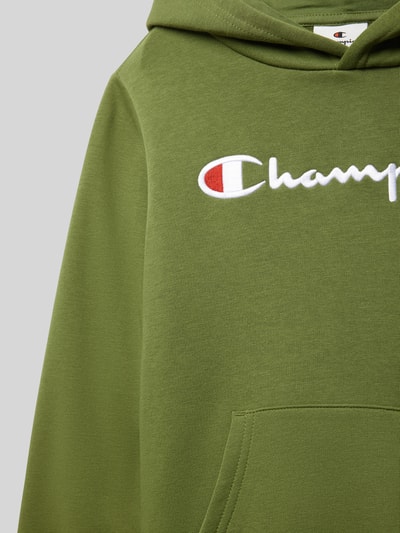 CHAMPION Hoodie mit Label-Stitching Oliv 2