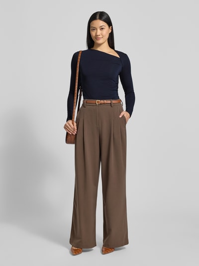 Lauren Ralph Lauren Longsleeve mit asymmetrischem Ausschnitt Modell 'MATZI' Marine 1