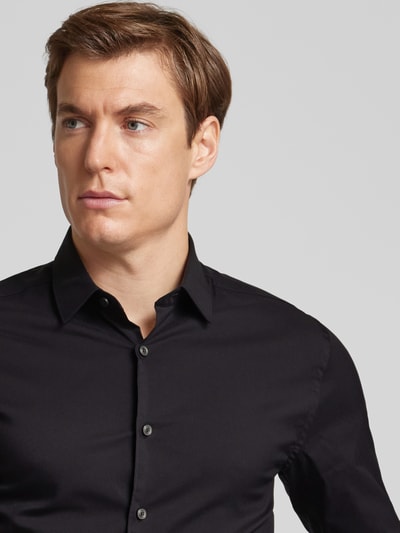 Tiger Of Sweden Extra slim fit zakelijk overhemd met kentkraag, model 'BRODIE' Zwart - 3