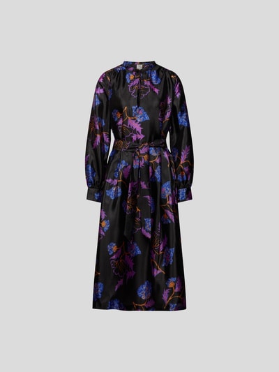 BAUM & PFERDGARTEN Midikleid mit Allover-Muster Schwarz 2