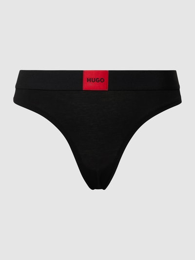 HUGO CLASSIFICATION String mit Label-Patch Modell 'Thong Red Label' Black 2