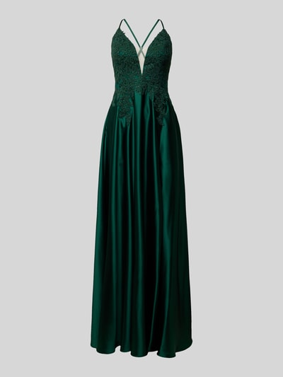 Luxuar Abendkleid mit Strasssteinbesatz Dunkelgruen 2