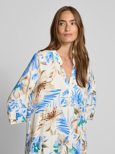 ZABAIONE Midikleid aus Viskose im Stufen-Look Bleu 3