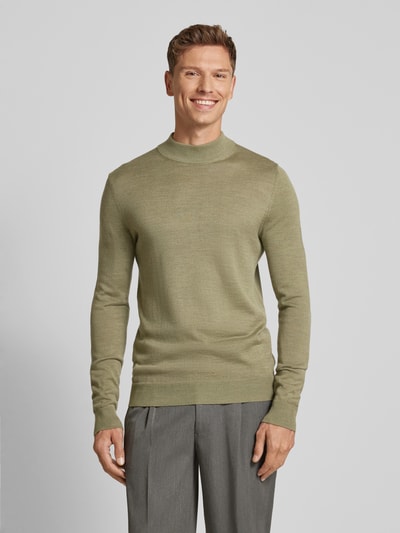 Christian Berg Men Strickpullover mit Turtleneck Oliv Melange 4