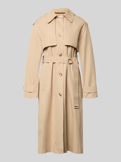 Produktfoto, Trenchcoat met strikceintuur van Liu Jo White in beige katoenmix met platte kraag, knoopsluiting, regular fit