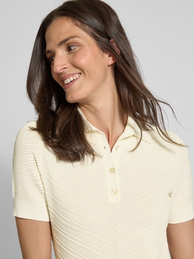 BOSS Poloshirt met korte knoopsluiting, model 'Fointa' Offwhite - 3