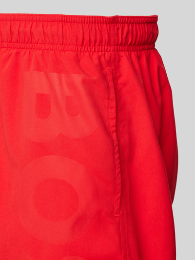 BOSS Regular Fit Badeshorts mit Label-Print Modell 'Orca' Rot 2