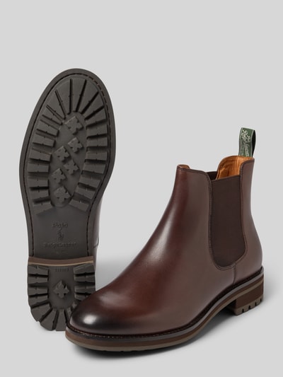 Polo Ralph Lauren Chelsea boots met elastische inzet, model 'BRYSON' Donkerbruin - 4