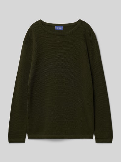 Only & Sons Regular fit gebreide pullover van puur katoen, model 'PANTER' Olijfgroen - 1