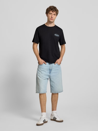 JACK & JONES t-shirt z nadrukiem z logo model 'RIVIERA VINTAGE POSTER' Czarny 1