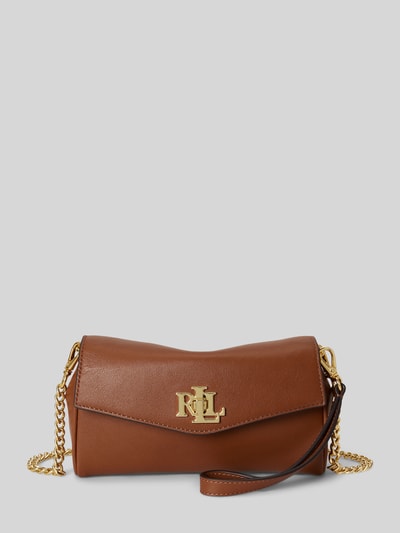 Lauren Ralph Lauren Schoudertas van echt leer met afneembare draagketting Cognac - 2