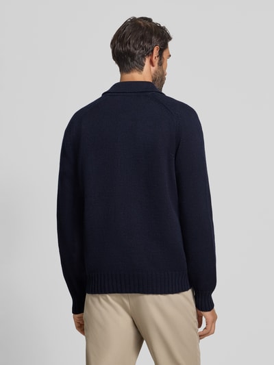 GRAN SASSO Gebreid jack met kentkraag Marineblauw - 5