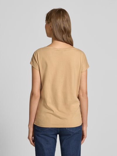 Lauren Ralph Lauren T-Shirt mit geripptem U-Boot-Ausschnitt Modell 'GRIETA' Sand 5