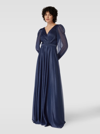 TROYDEN COLLECTION Abendkleid in Wickel-Optik Marine 1