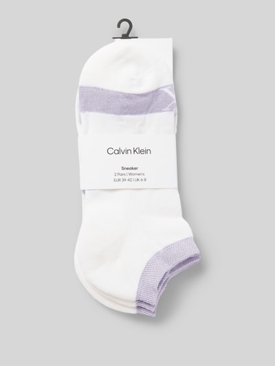 Calvin Klein Jeans Sneakersocken mit Label-Print im 2er-Pack Lila 3