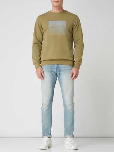 Nicce London Sweatshirt mit Logo-Print Modell 'Rhombus' Oliv 1