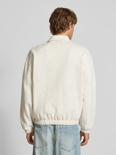 REVIEW Sweatjack met platte kraag en steekzakken Ecru gemêleerd - 5