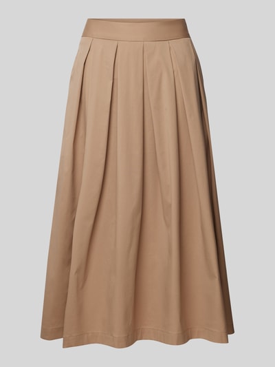 0039 Italy Midirok met stolpplooien, model 'KYLIE' Camel - 2