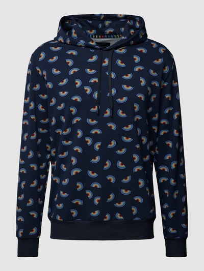 Calida Hoodie mit Allover-Print Modell 'LOVE' Dunkelblau 2