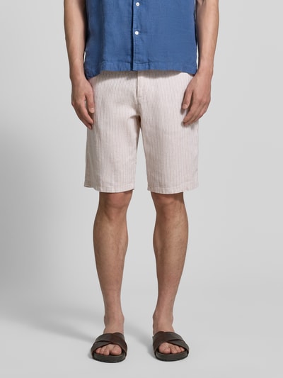 Tom Tailor Regular Fit Leinenshorts aus Leinen-Baumwoll-Mix Beige Melange 4