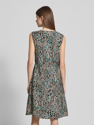 s.Oliver RED LABEL Regular Fit Knielanges Kleid aus strukturiertem Viskose-Mix BLACK 5