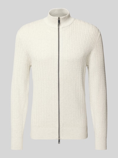 Christian Berg Men Gebreid jack met ritssluiting  Offwhite - 2