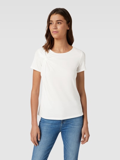 Weekend Max Mara T-shirt z marszczeniami model ‘PERGOLA’ Biały 4