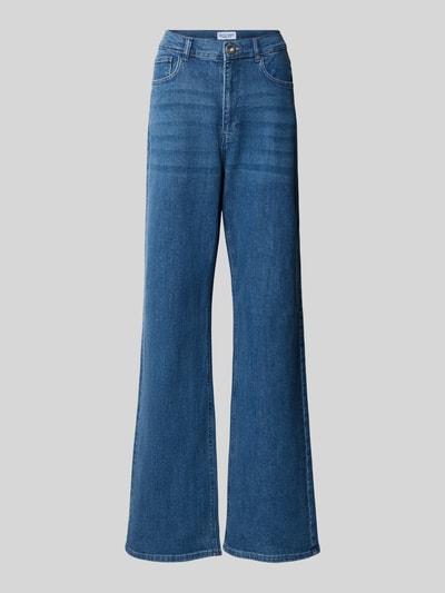 Produktfoto, Relaxed Fit Jeans aus Baumwoll-Mix Modell 'YARA' von Cars Jeans, Five-Pocket-Design, mittleres Blau, sichtbare Textur, Studioaufnahme.
