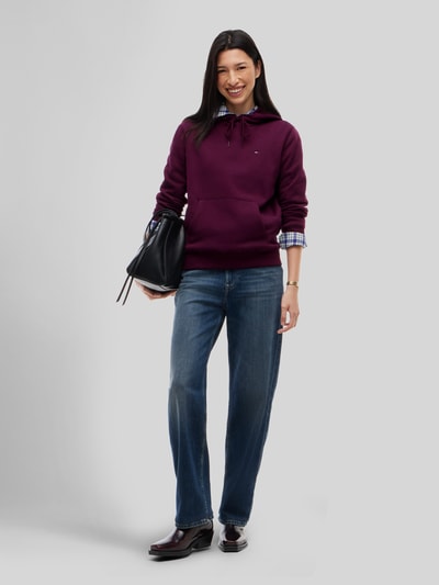 Tommy Jeans bluza z kapturem o kroju regular fit z subtelnym wyhaftowanym logo Bordowy 1
