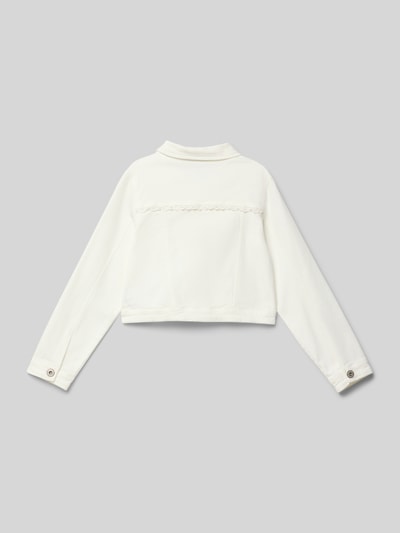 Happy Girls Regular Fit Jeansjacke mit Spitzenbesatz Ecru 3