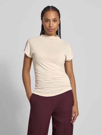 Jake*s Collection T-Shirt aus Modal-Mix mit Raffungen Ecru 4