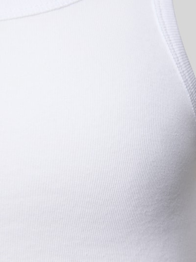 Snocks Tanktop met geribde ronde hals in een set van 2 stuks Wit - 2