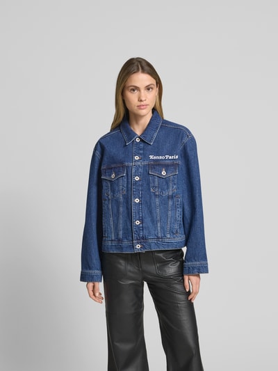 Kenzo Jeansjacke mit Label-Stitching Jeansblau 4