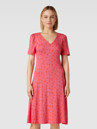 Fransa Midikleid mit Allover-Muster Modell 'FEDOT' Pink 4