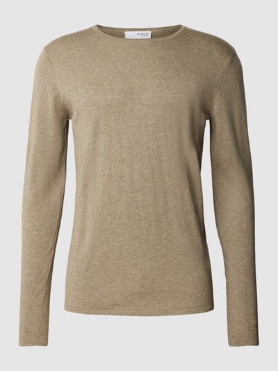 SELECTED HOMME Gebreide pullover met ronde hals, model 'Rome' Olijfgroen - 2