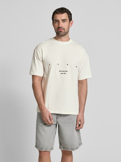 HUGO T-Shirt mit Rundhalsausschnitt Modell 'Duwrite' Offwhite 4