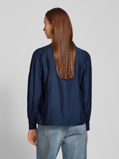 ICHI Regular fit blouse met platte kraag, model 'KARLANI' Marineblauw - 5