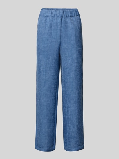 Produktfoto, dames wide leg broek in denimlook model 'CHARISSA' van Soyaconcept, elastische band, bandwijdte maat S 36 cm, binnenbeenlengte 75 cm