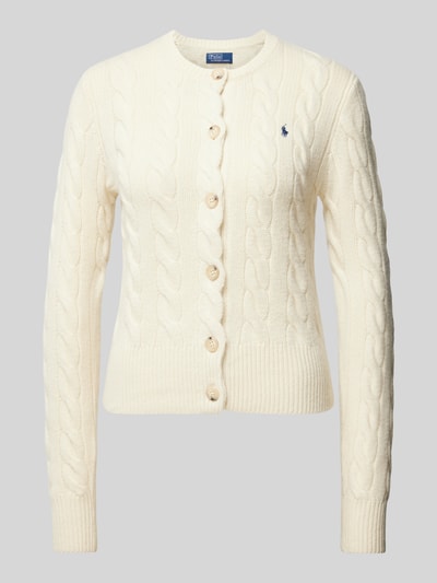 Polo Ralph Lauren Wollcardigan mit Zopfmuster Beige 2