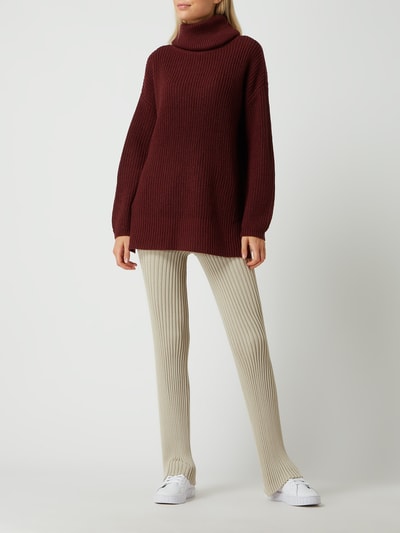 Vero Moda Rollkragenpullover mit Rippenstruktur Modell 'Sayla' Bordeaux 1