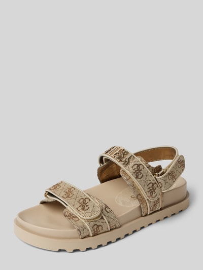 Guess Sandalen mit Klettverschluss Modell 'FADISON' Hellbraun 1