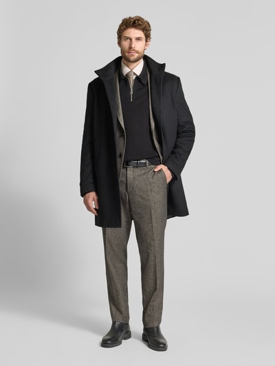 JOOP! COLLECTION Lange jas met hoge opstaande kraag model 'MARAN' Zwart - 1