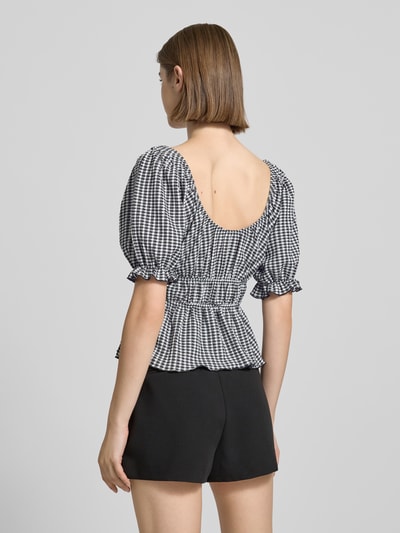 Gina Tricot Slim Fit Blusenshirt mit Puffärmeln Weiss 5