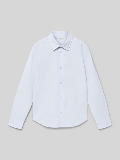 s.Oliver RED LABEL Slim fit vrijetijdsoverhemd van katoenmix Bleu - 1
