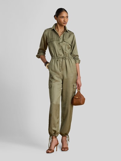 Lauren Ralph Lauren Kombinezon o kroju relaxed fit z mieszanki wiskozy i lnu Khaki 1
