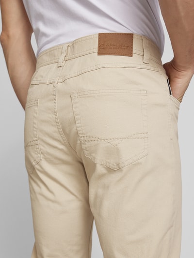 Christian Berg Men Straight Leg Chino mit Strukturmuster Kitt Melange 3