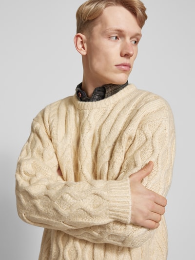 Levi's® Strickpullover mit Zopfmuster Beige 3